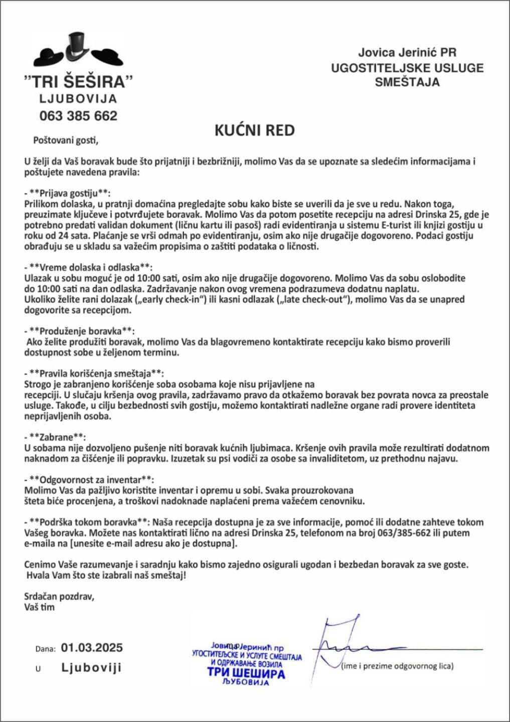 Tri Sesira Ljubovija Hotel Eksteriør billede